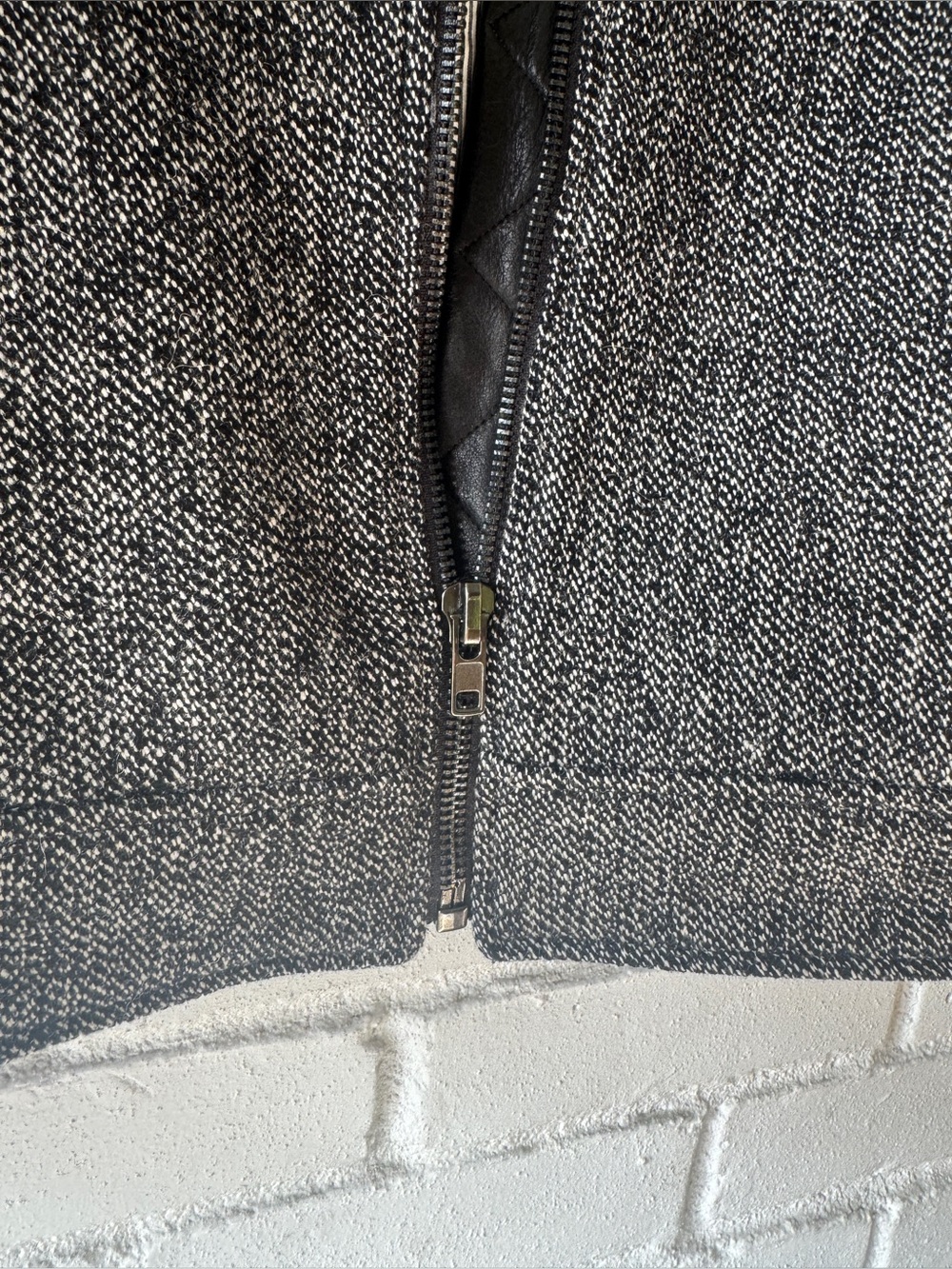 *RARE* TIMO WEILAND Leather & Herringbone Wool Bomber Jacket - Men’s MEDIUM - Picture 12 of 15
